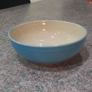Todays Home Glazed Ceramic Serving Bowl in Sky Blue and Cream